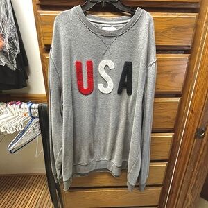 Old Navy Gray USA Crewneck Sweater